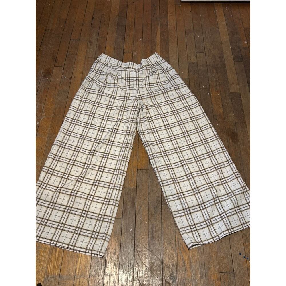 Plaid Sugar Lips High Waist Wide Leg Pleated Trousers | Tailored Pants (Size XL)